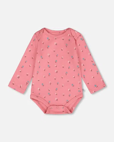 Deux Par Deux Kids' Organic Cotton Long Sleeve Romper Pink Floral