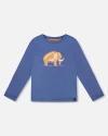 Deux Par Deux Babies'  Organic Cotton Long Sleeve T-shirt In Blue