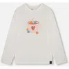 Deux Par Deux Organic Cotton Long Sleeve T-shirt With Hot Chocolate In White