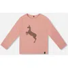 Deux Par Deux Organic Cotton Long Sleeve T-shirt With Sequin Unicorn In Pink