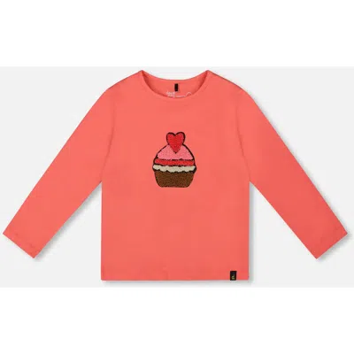 DEUX PAR DEUX DEUX PAR DEUX ORGANIC COTTON T-SHIRT WITH CUPCAKE