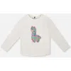 Deux Par Deux Organic Cotton T-shirt With Llama In White