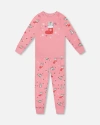 Deux Par Deux Organic Cotton Two-piece Pajamas Cat In Multi
