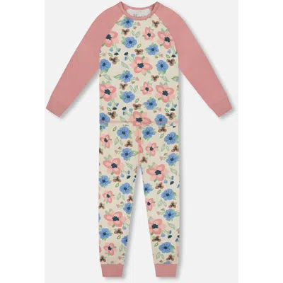 Deux Par Deux Babies'  Organic Cotton Two-piece Pajamas In Multi