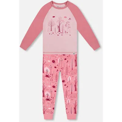 Deux Par Deux Babies'  Organic Cotton Two-piece Pajamas In Pink