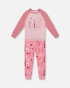 Deux Par Deux Organic Cotton Two-piece Pajamas In Pink