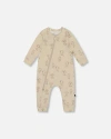 Deux Par Deux Organic Cotton Zipped Romper Puppy In Gold