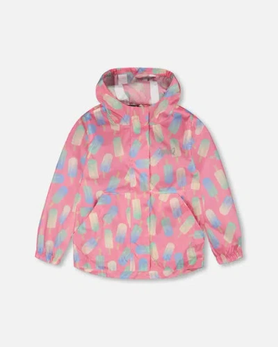 Deux Par Deux Kids'  Packable Lollipop Windbreaker In Multi