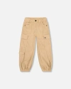 Deux Par Deux Parachute Corduroy Pants With Cargo Pockets In Neutral
