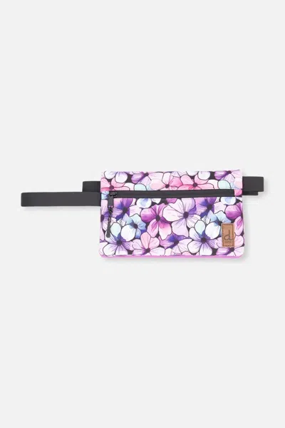Deux Par Deux Kids' Pencil Case Black Floral Print In Multi