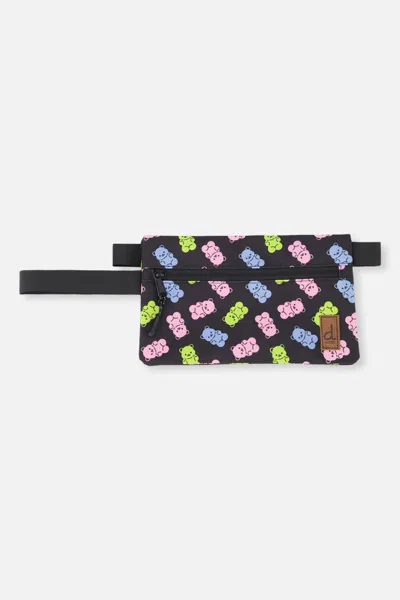 Deux Par Deux Kids' Pencil Case Black Printed Gummy Bears In Pattern