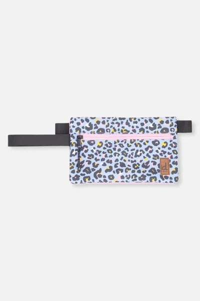 Deux Par Deux Kids' Pencil Case Blue Leopard Print In Animal Print