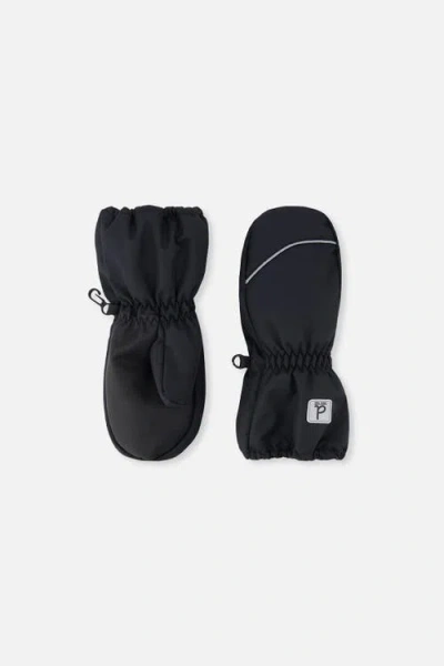 Deux Par Deux Kids'  Play Grip Rubberized Waterproof Winter Mittens In Black