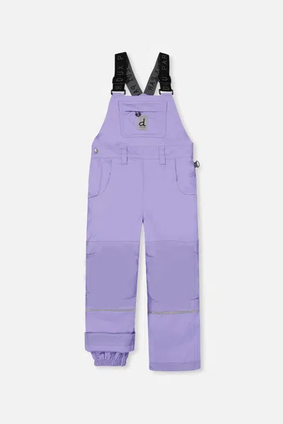 Deux Par Deux Kids'  Play Adjustable Reinforced Knees Overall Snow Bib In Purple