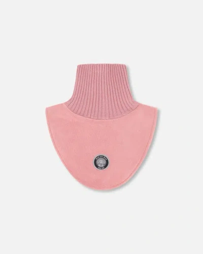 Deux Par Deux Kids'  Polar Fleece And Knit Neckwarmer In Brown