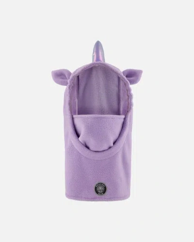 Deux Par Deux Babies'  Polar Fleece Balaclava For Ski Helmet Unicorn In Purple