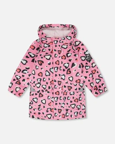 Deux Par Deux Kids'  Polyurethane Heart Rain Jacket In Multi