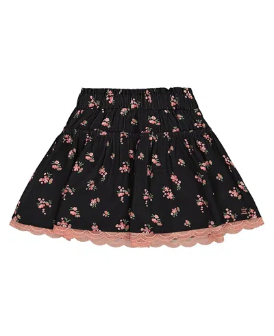 DEUX PAR DEUX DEUX PAR DEUX PRINTED FLOWERS FLARE VISCOSE SKIRT - BIG KID