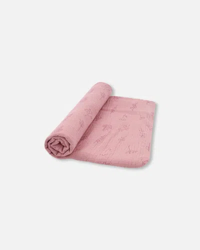 Deux Par Deux Printed Muslin Blanket Lilac Flowers