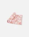Deux Par Deux Printed Muslin Blanket Pink And White Flowers