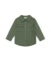 Deux Par Deux Boys' Quilted Canvas Overshirt With Pockets - Little Kid, Big Kid In Dark Forest