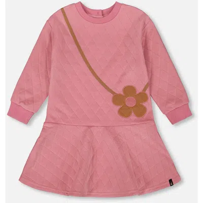 Deux Par Deux Kids'  Quilted Dress In Pink