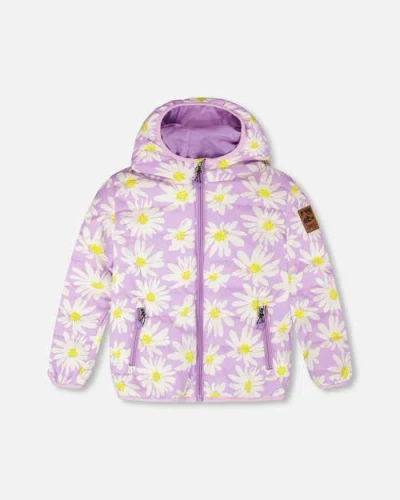 Deux Par Deux Kids'  Quilted Mid-season Daisy Jacket In Multi