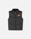 Deux Par Deux Quilted Mid-season Sleeveless Vest In Black