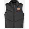 Deux Par Deux Quilted Mid-season Sleeveless Vest In Black