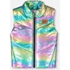 Deux Par Deux Quilted Mid-season Sleeveless Vest Metallic In Multi