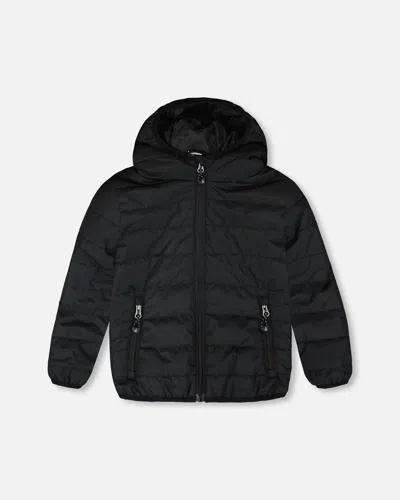 Deux Par Deux Kids' Quilted Mid-season Jacket Black
