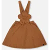 Deux Par Deux Quilted Overall Dress In Brown