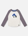 Deux Par Deux Raglan Sleeve Organic Cotton Jersey Tee In Multi