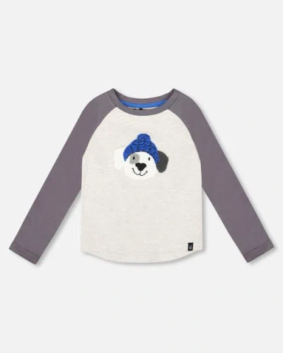 Deux Par Deux Babies'  Raglan Sleeve Organic Cotton Jersey Tee In Multi