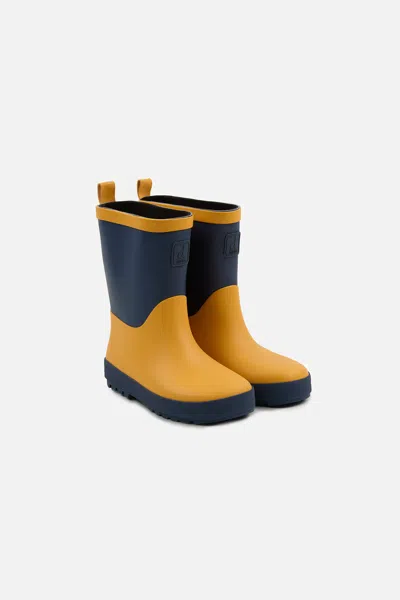 Deux Par Deux Kids' Rain Boots Yellow In Multi
