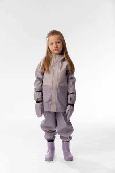 Deux Par Deux Kids' Rain Jacket Mauve In Blue