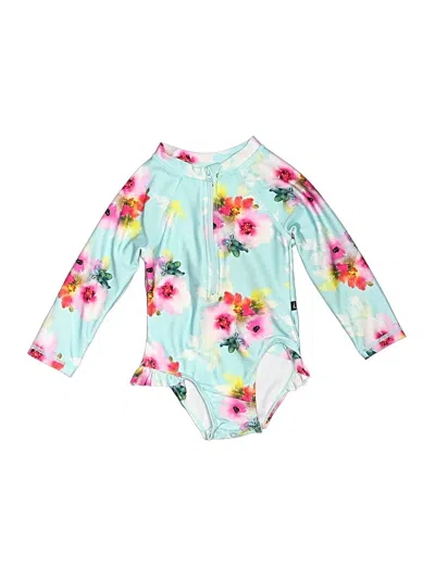 Pre-owned Deux Par Deux Kids' Rash Guard In Teal