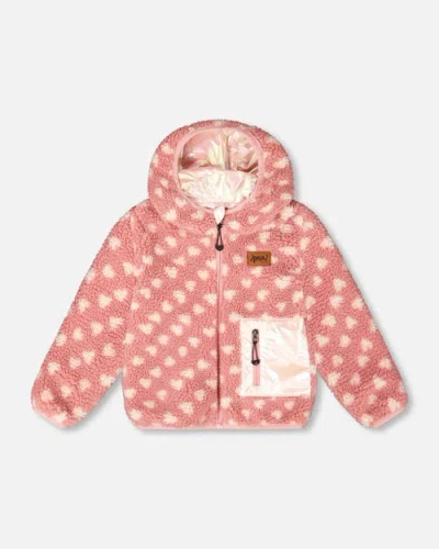 Deux Par Deux Kids'  Reversible Mid-season Jacket In Pink