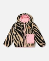 Deux Par Deux Reversible Mid-season Jacket Zebra In Neutral