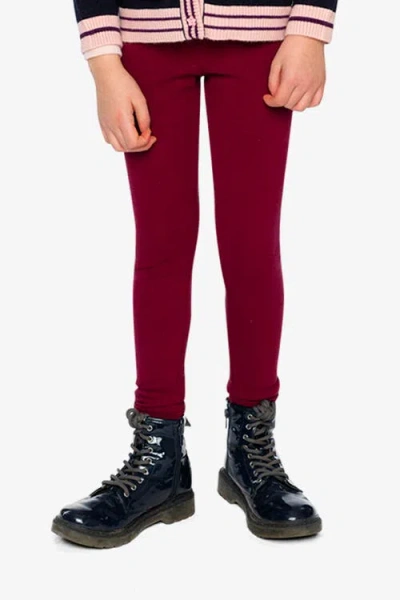 Deux Par Deux Kids' Rib Skinny Leggings In Windsor Wine In Pink
