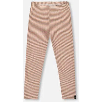 Deux Par Deux Kids'  Rib Striped Leggings In Pink