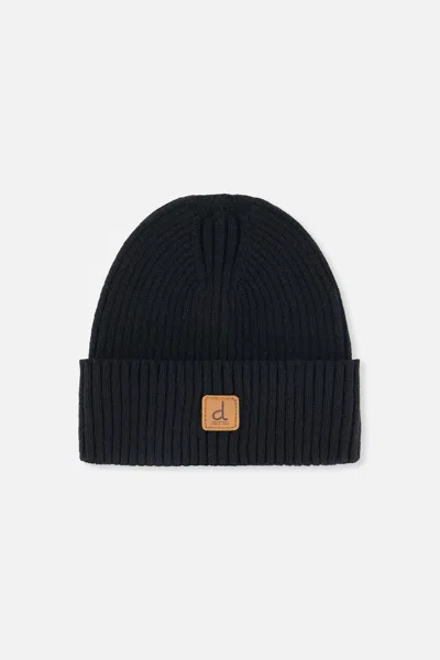 Deux Par Deux Kids' Ribbed Knit Hat Black