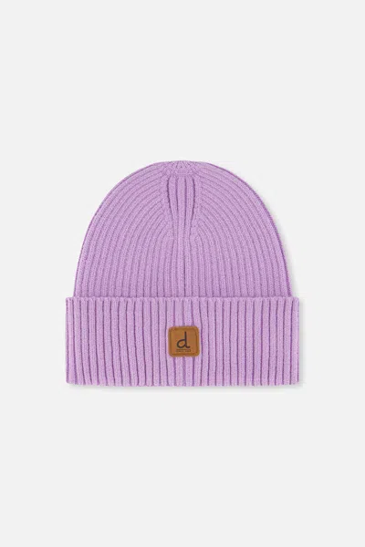 Deux Par Deux Kids' Ribbed Knit Hat Lavender In Purple