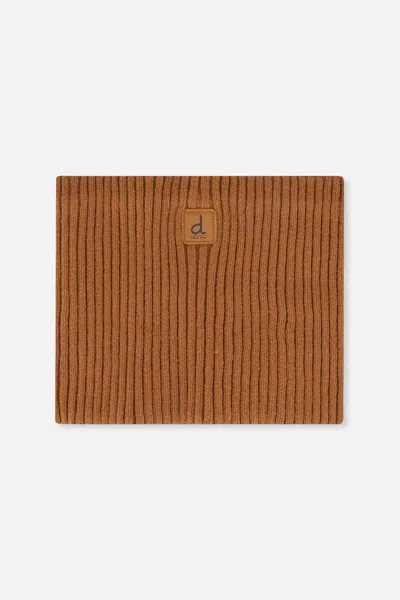 Deux Par Deux Kids' Ribbed Knit Neckwarmer Brown Sugar