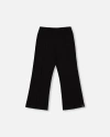 Deux Par Deux Kids'  Ribbed Leggings Bootleg With Slit In Black