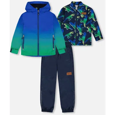 Deux Par Deux Kids'  In Royal Blue And Green Gradient