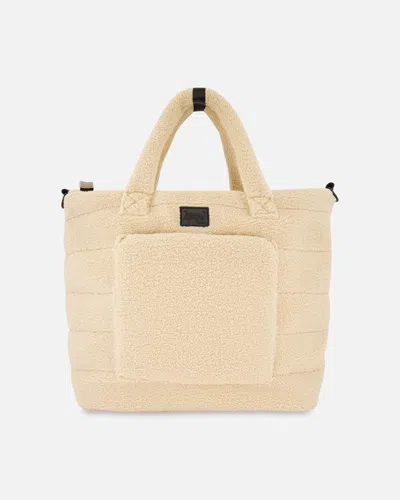 Deux Par Deux Sherpa Tote-style Diaper Bag Beige In Neutral