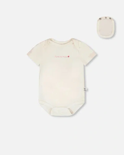 Deux Par Deux Babies'  Short Sleeve Evolutive Organic Cotton Jersey Bodysuit In White
