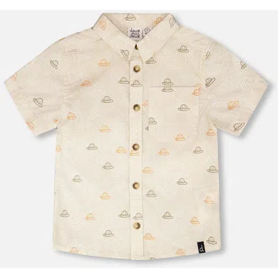 Deux Par Deux Kids'  Short Sleeve Safari Poplin Shirt In Multi