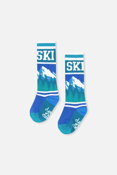 Deux Par Deux Kids' Baby Ski Socks Dark Blue